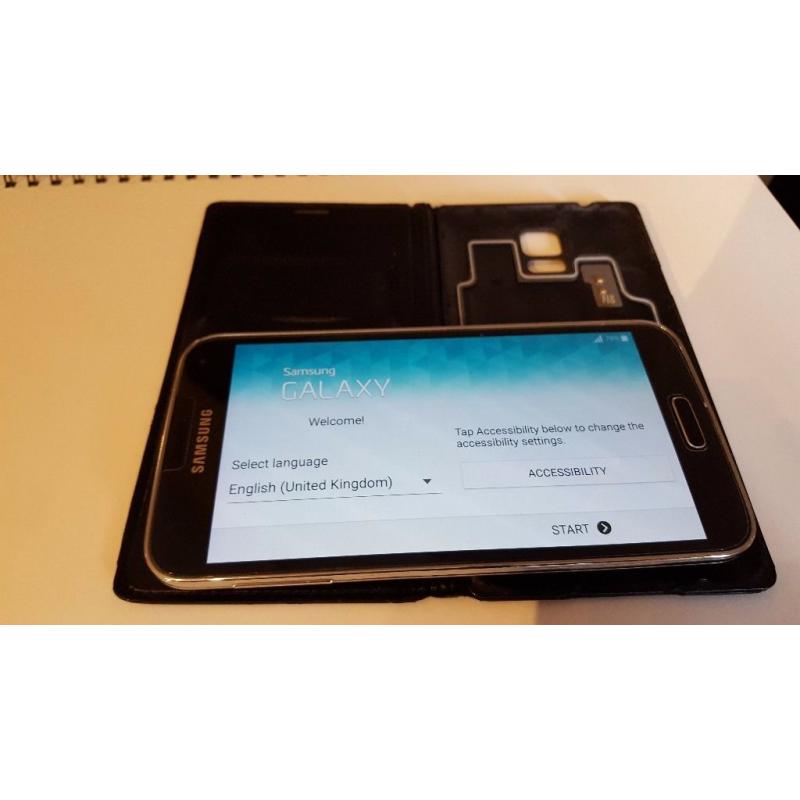 Samsung S5 with protective case and glass screen protector fitted