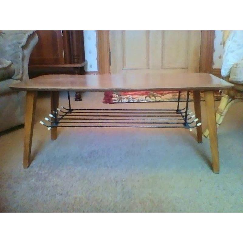 2 cane tub chairs, cane and wicker table, retro coffee table EACH ITEM
