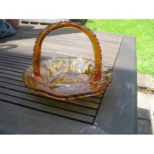 Vintage Pressed Glass Bon Bon Basket