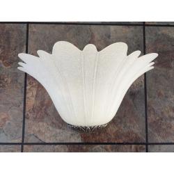 Wall lights 5 available with opaque glass shade and sunflower detail at base.