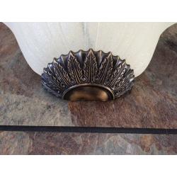 Wall lights 5 available with opaque glass shade and sunflower detail at base.