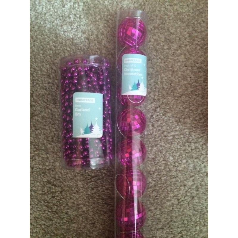 Pink Christmas decorations