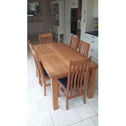 Solid Oak Table +6 Chairs