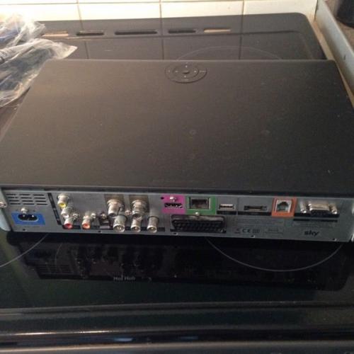 Sky HD box. Wires and remote