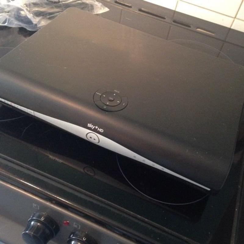 Sky HD box. Wires and remote