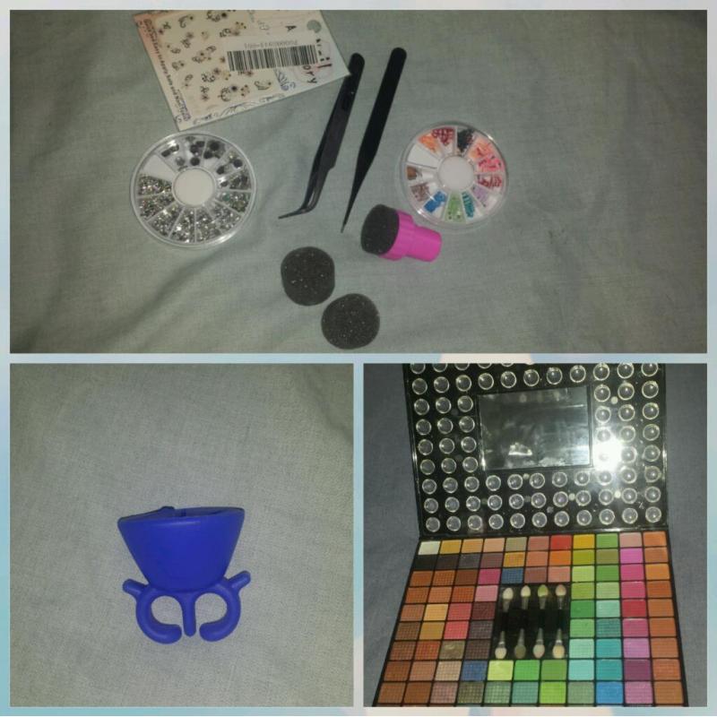 set of manicure and makeup