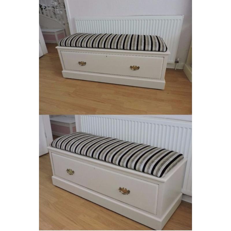 Beautifully Refurbished Mahogany Chest in Natural Hessian Upholstered in Your Choice of Fabric