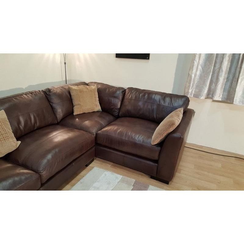Ex-display Sisi Italia Parma brown leather corner sofa