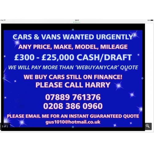 Cash 4 cars vans cars 4 cash sell my car van we buy under 10 years old we pay more thanWEBUYANYCAR