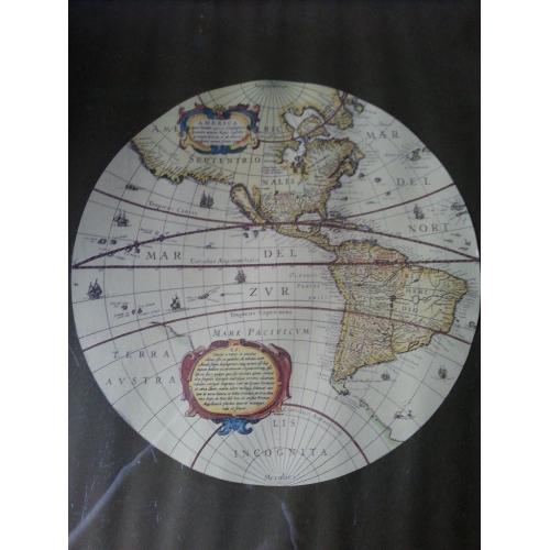 Vintage Coffee Table With Old World Replica Map of America