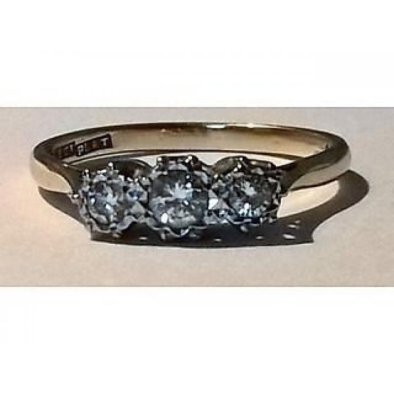 18 Carat Gold Three Stone Diamond Ring