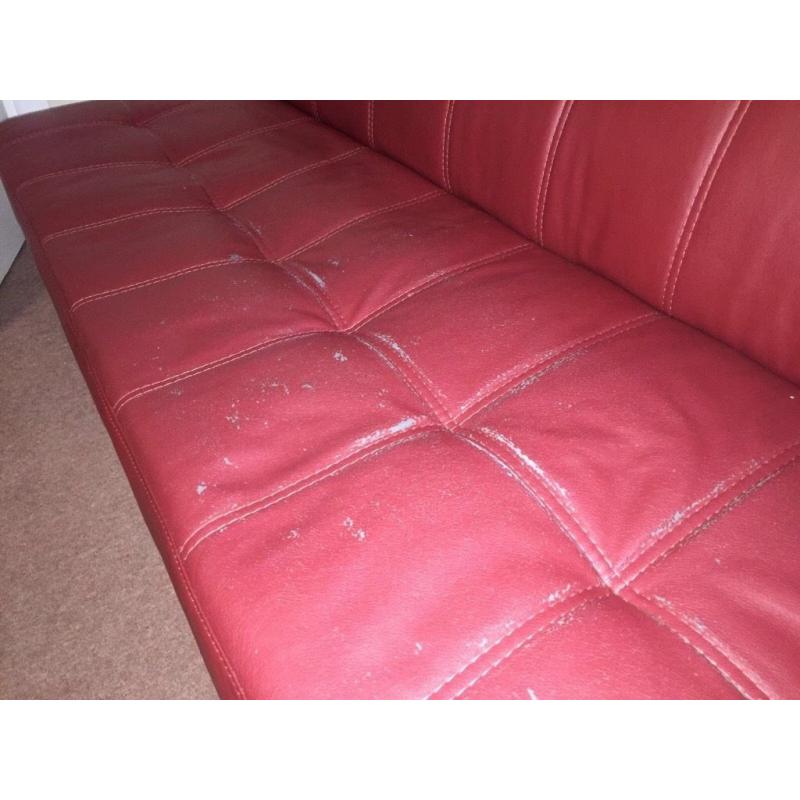 Red leather sofa for sale