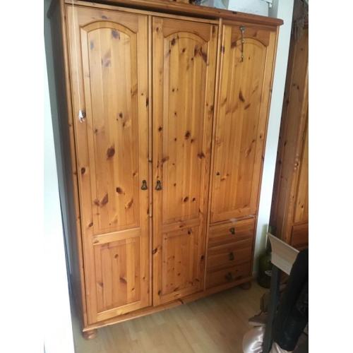 Solid wood 3 part wardrobe
