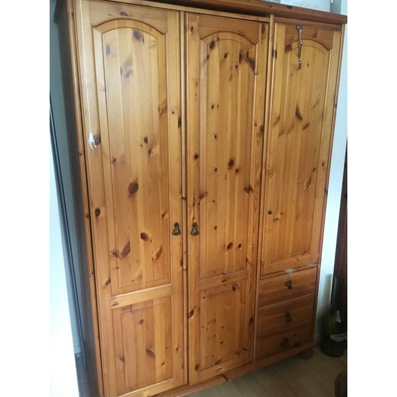 Solid wood 3 part wardrobe