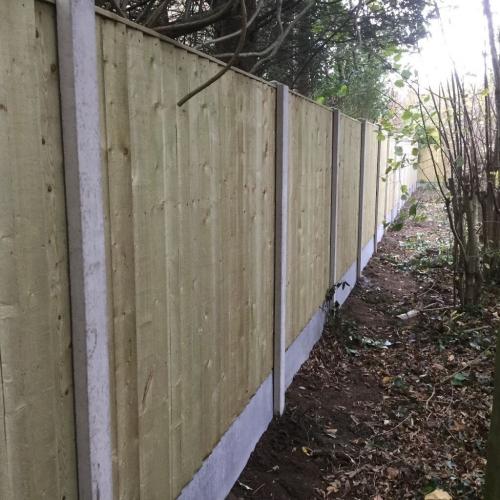 Heavy duty wooden garden fence panels pressure treated close board, feather edge