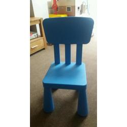 Childrens blue ikea chair mammut