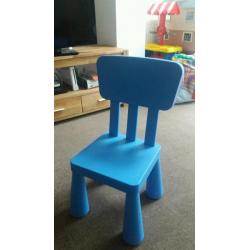 Childrens blue ikea chair mammut