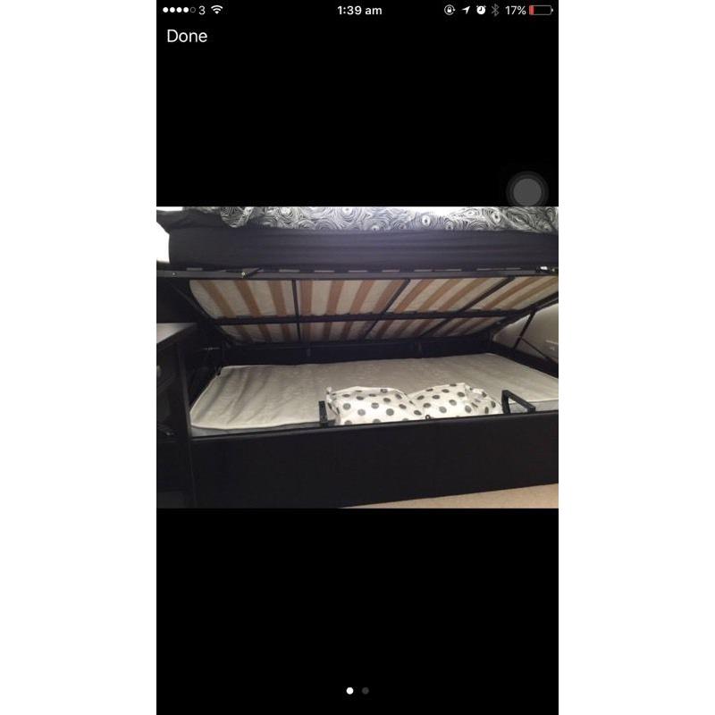 Side lift ottoman storage bed frame