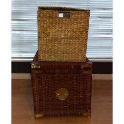 X 2 Wicker Chest Trunk Blanket Box. Storage Trunk