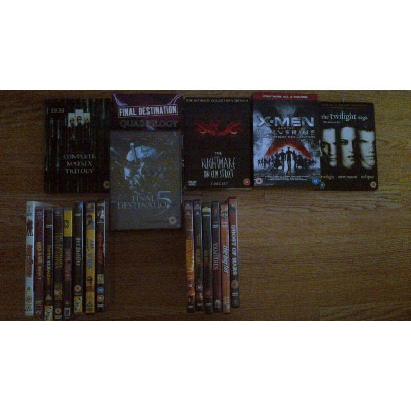 36 dvd movies and one dvd tv series for sale