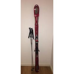 LIKE NEW - K2 APACHE STRYKER SKIS + MARKER M1 12.0 BINDINGS + POLES