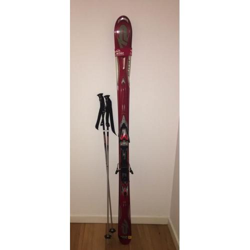 LIKE NEW - K2 APACHE STRYKER SKIS + MARKER M1 12.0 BINDINGS + POLES