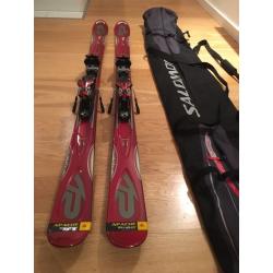 LIKE NEW - K2 APACHE STRYKER SKIS + MARKER M1 12.0 BINDINGS + POLES