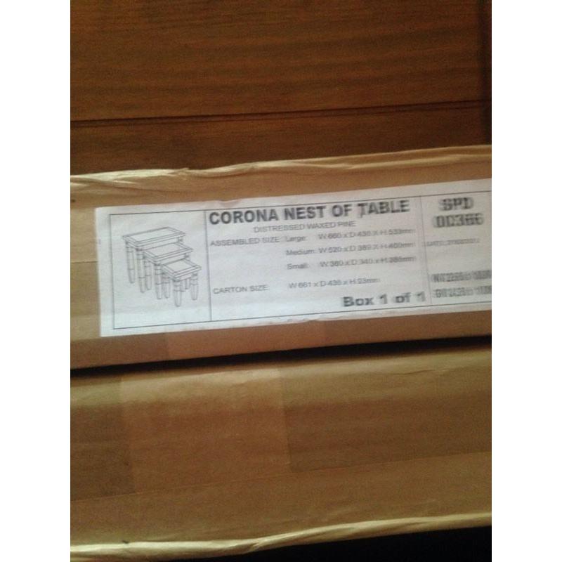 Unopened box-nest of coffee tables