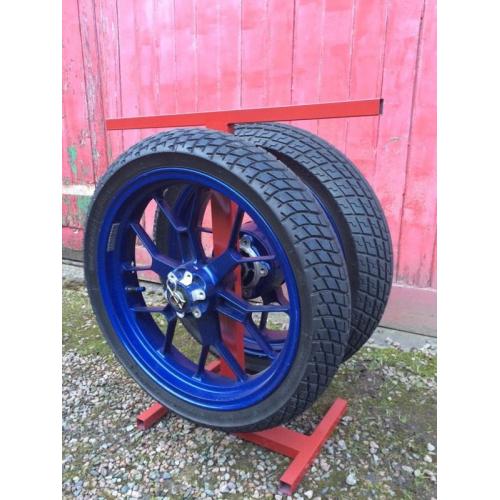 Aprilia Wheels With Wets On A Stand
