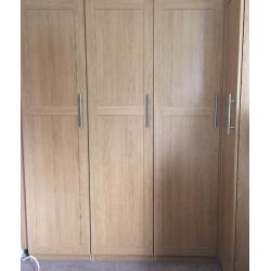 IKEA 3 light oak wardrobes