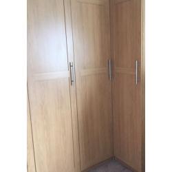IKEA 3 light oak wardrobes
