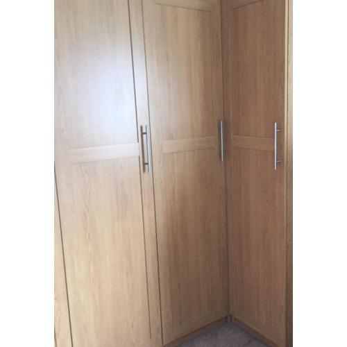 IKEA 3 light oak wardrobes