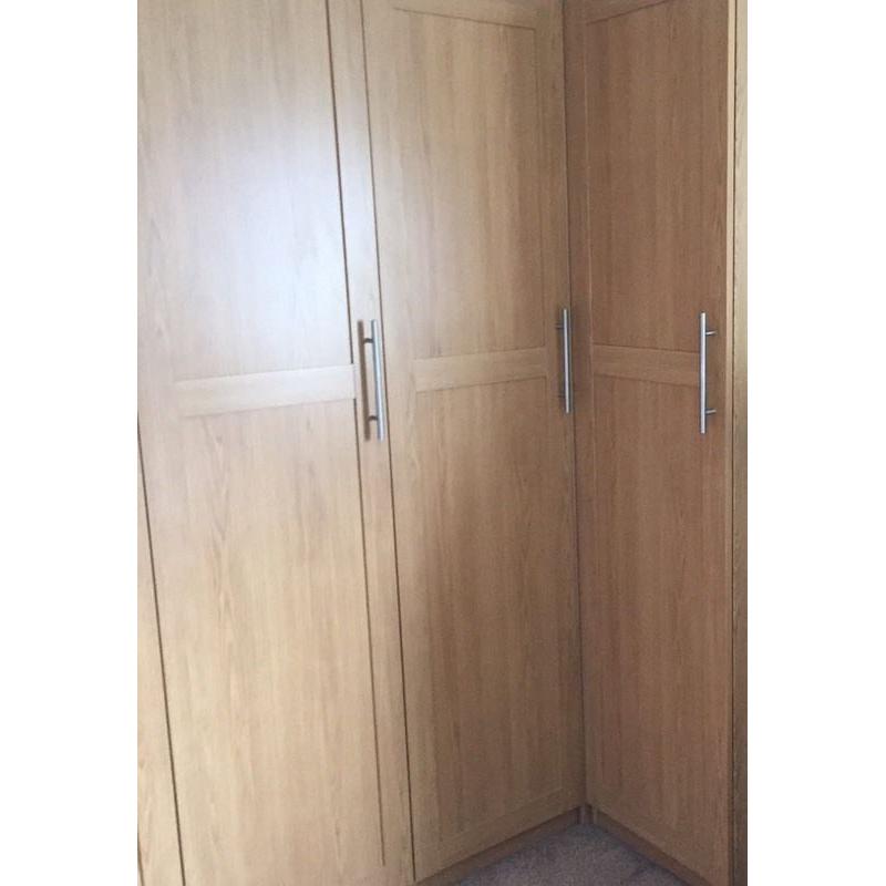 IKEA 3 light oak wardrobes