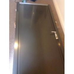 Aluminium Anthracite Grey door with frame and windows