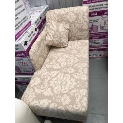Patterned chaise lounge chair