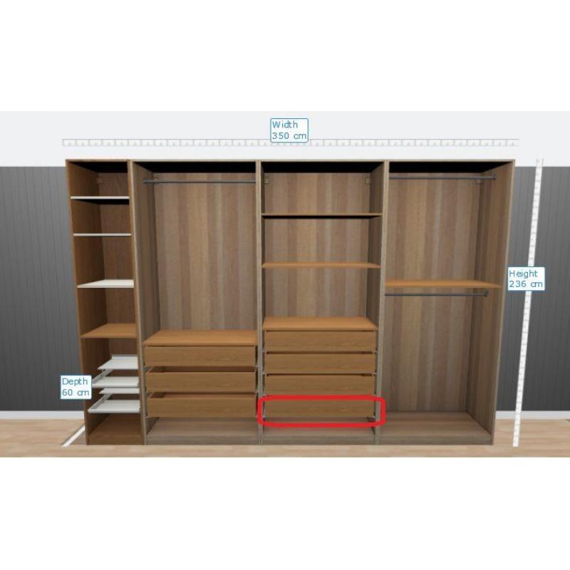 Tall Ikea Wardrobes (3 * 2 Doors and 1 * 1 door) with Glass doors