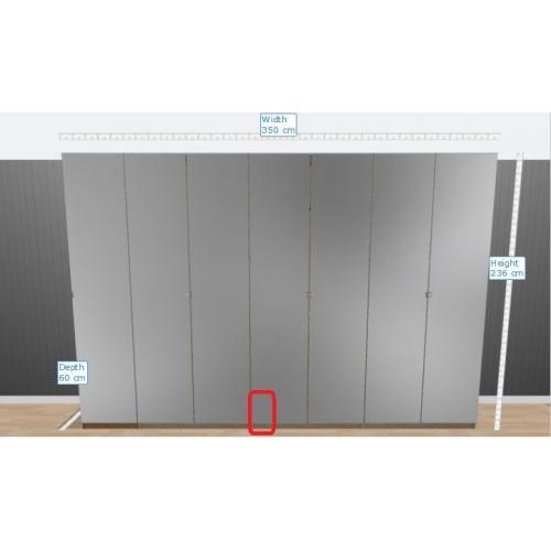 Tall Ikea Wardrobes (3 * 2 Doors and 1 * 1 door) with Glass doors
