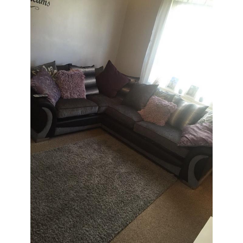 DFS corner black & charcoal sofa!