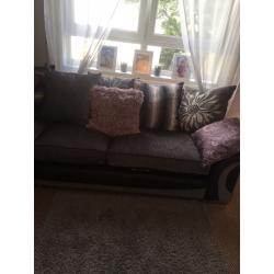 DFS corner black & charcoal sofa!