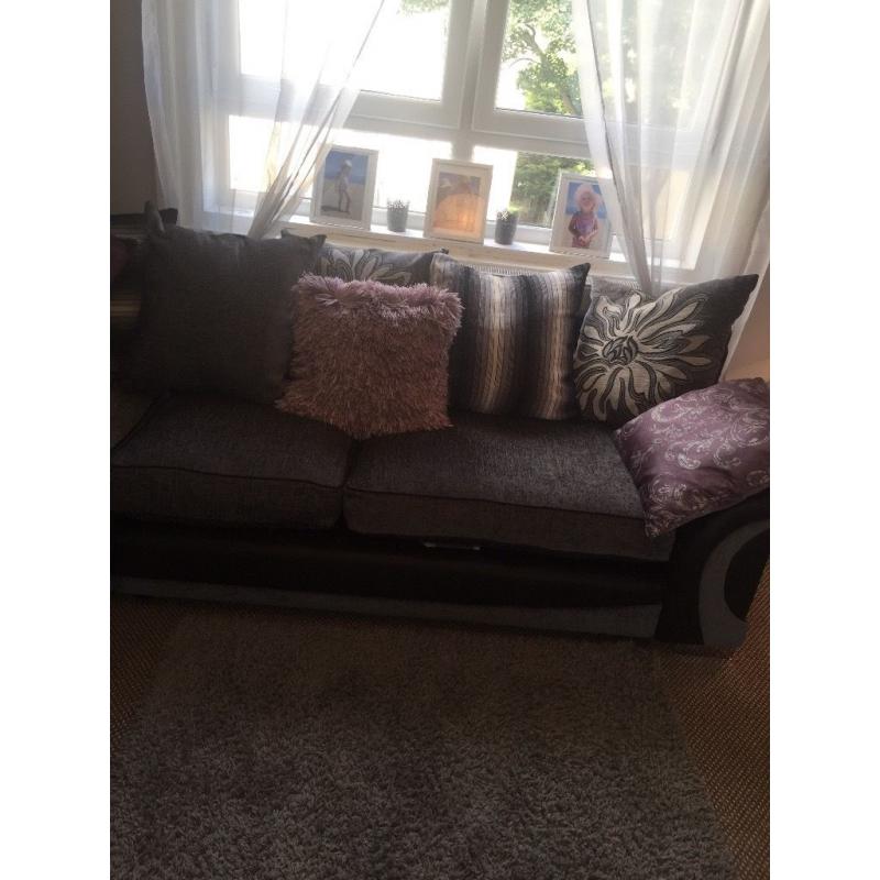 DFS corner black & charcoal sofa!