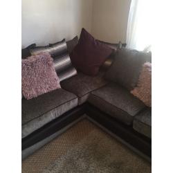 DFS corner black & charcoal sofa!