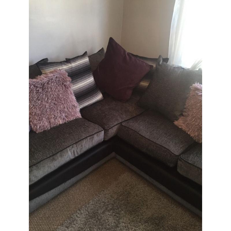 DFS corner black & charcoal sofa!