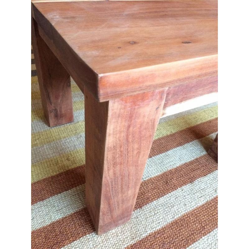 Red Wood Side Table