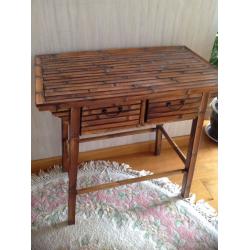 Dressing table/Desk with 2 small drawers and matching mirror and nest of 3 plant stands