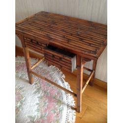 Dressing table/Desk with 2 small drawers and matching mirror and nest of 3 plant stands