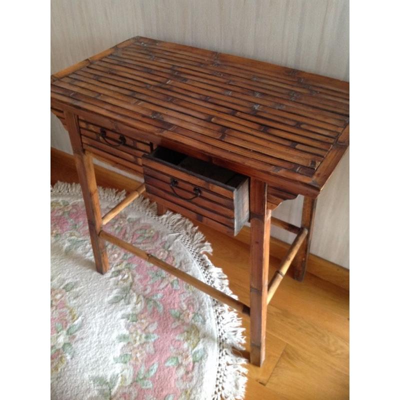 Dressing table/Desk with 2 small drawers and matching mirror and nest of 3 plant stands