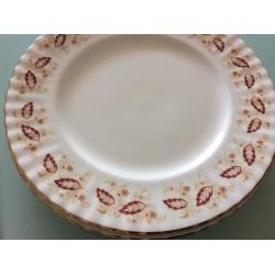 Six English bone china dinner plates