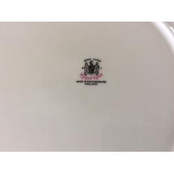 Six English bone china dinner plates