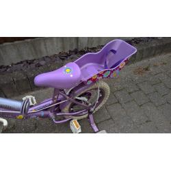 Girls bike 14" 'Apollo Sweetpea' with stabilisers, dolls seat and basket