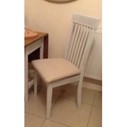 Restored solid wood dining table set with 2 chairs